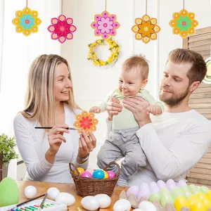 DIY bois fleur forme tranches non peintes vierges suspendre artisanat pour décoration maison