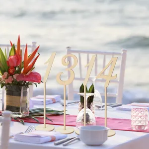 Wooden table number sign 1314 wedding party decorative wooden table numbers display decor