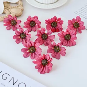 Künstliche Seide Gänseblümchen Blütenköpfe in Rosa, ideal für DIY Handwerk und Heimdekoration.