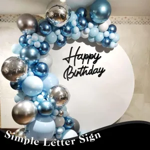 Kit de fond d'arche de ballon Joyeux Anniversaire avec panneau en bois noir fete