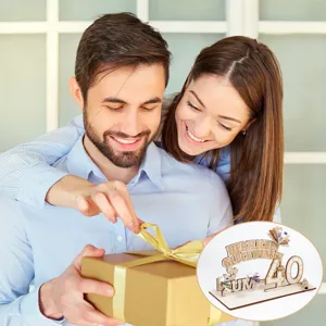 Support de cadeau d'argent en bois pour 40e anniversaire décoration de table artisanale