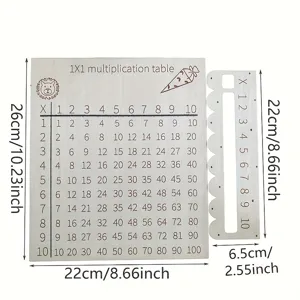 Tabla de multiplicar de madera juguete educativo, ayuda de aprendizaje de matemáticas