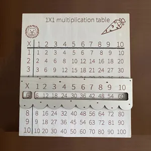 Tablero de multiplicación de madera con deslizador, juguete educativo para niños y niñas.
