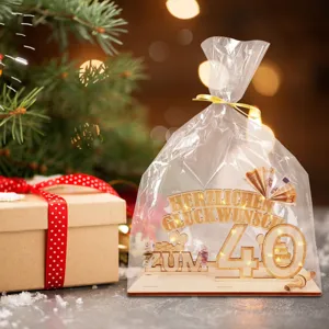 Support de présentoir d'argent pour 40e anniversaire en bois décoration de bureau