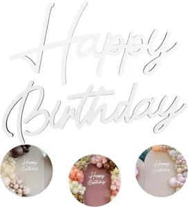 Joyeux anniversaire lettres en bois decoration de fete autocollant mural pour evenement