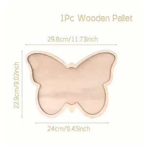 Wooden butterfly shaped serving tray decorative snack pallet dessert display plate.