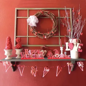 Valentine's Day Wooden Table Sign Tiered Tray Decor Farmhouse Love Heart Party Decoration