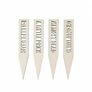 Wooden plant labels garden markers plant tags set of 4 pieces for potted flowers decor.