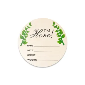 Wooden baby milestone card monthly round wood slice prop newborn baby photo shoot memory card