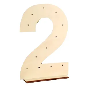 Wooden number 2 donut wall display stand for wedding birthday party event tabletop decorations.