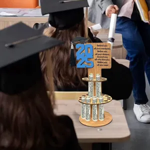 Soporte de madera para dinero de regalo de graduación clase 2025 decoración de fiesta.