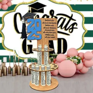 Soportes De Dinero De Regalo De Graduación De Madera Adorno De Escritorio Con Borla Y Diseño De Año 2025 Centro De Mesa Para Estudiante