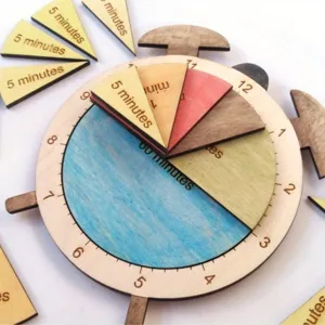 Kinderen houten klok puzzel educatief speelgoed vroege leer tijd cognitief bord voor kids