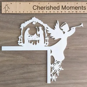 Christmas wooden Nativity scene door corner sign holiday home decor decoration piece.