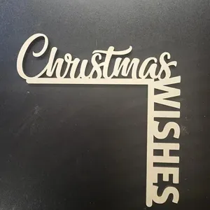 Wooden Christmas door corner sign holiday home decor cutout text sign wall hanging ornament