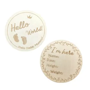 Wooden newborn milestone cards baby photography props set, perfect for capturing baby growth.