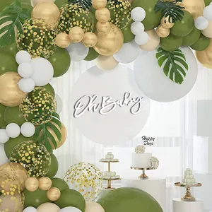 Lettera in legno Oh Baby dorata supporto fotografico e decorazione arco di palloncini per festa.