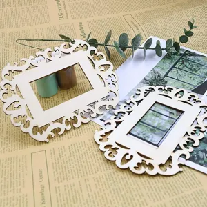 Ξύλινη ατελής vintage κενή κορνίζα φωτογραφιών DIY ζωγραφική χριστουγεννιάτικο στολίδι