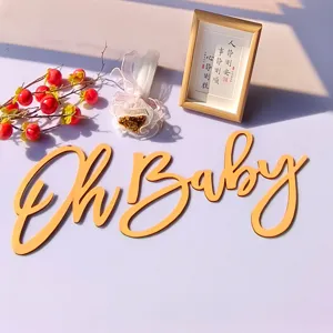 Insegna con Lettere Oh Baby in Legno Oro Nero Bianco Lettere in Legno Decorazione Murale Per Oggetti di Scena Fotografia Neonato Asilo nido Cameretta