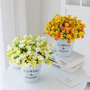 Artificial daisy flower potted plant home desktop hotel wedding decorative floral arrangement