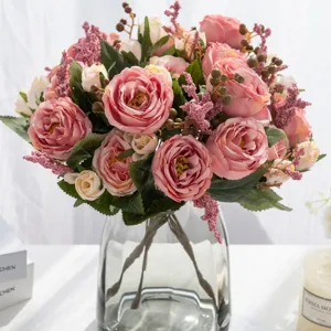 Bouquet di peonie artificiali fiori finti di seta per soggiorno tavolo matrimonio decorazione