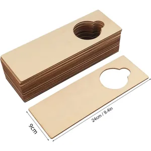 Wooden blank door hanger tags unfinished DIY craft home hotel office decoration detail