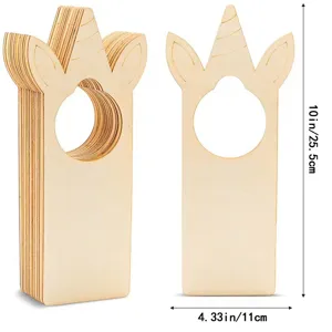Unfinished wooden unicorn door hanger blank DIY craft decoration for home, hotel, and office use.