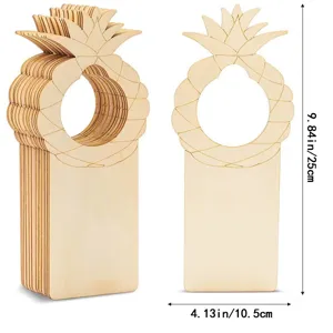 Unfinished wooden blank door hanger sign detail view, perfect for DIY home and hotel decor.