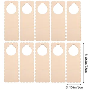 Unfinished wooden door hanger blank tags for DIY crafts home office door decoration 10pcs