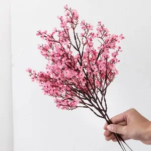 Artificial pink gypsophila silk flower bouquet for wedding home decor party arrangement