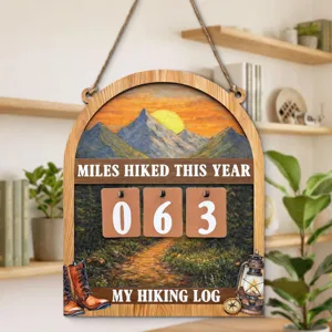 Targa da parete in legno per diario escursionismo paesaggio montano design rustico regalo