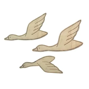 Hölzerne fliegende Gänse Wanddekoration 3 Stk. rustikaler Stil Vögel Kunst für Wohnzimmer