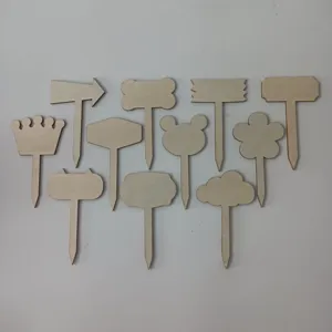 Wooden plant labels assorted shapes garden markers flower pot plant tags waterproof stakes decor