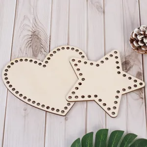 Wooden Basket Bottom Base Laser Cut Wood Slices With Holes DIY Crochet Storage Wooden Bases Craft Supplies