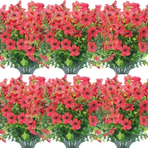 Artificial Red Flower Bouquets Fake Daisies Silk Floral For Home Wedding Party Decor