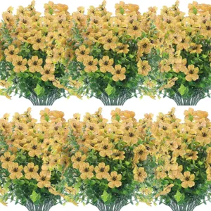 Artificial yellow daisy flower bouquet silk chamomile plants for home wedding party decor