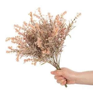 Künstlicher beflockter Lavendel Blumenstrauß für Heimdeko, Hochzeit und Outdoor Balkonpflanzen.