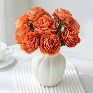 Bouquet de fleurs de renoncule artificielles en soie pour decoration interieure chic