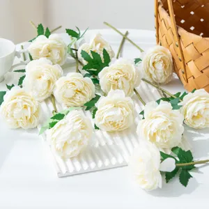 Fleurs artificielles de pivoine bouquet en soie pour salon et mariage decoration