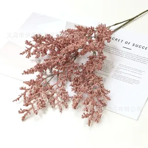 Rama de flores artificiales rosa paniculata planta de simulacion para decoracion de bodas hogar.