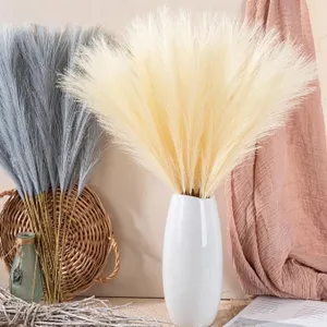 Künstliches Pampasgras künstliche Schilfrohre Boho Heimdekoration flauschige Kunstpflanze