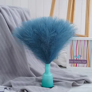 Künstliches Pampasgras künstliches Schilf Boho Stil Heimdekoration blaue Blumenanordnung Zimmer