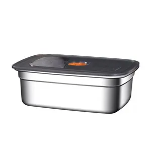 Edelstahl Lebensmittel Aufbewahrungsbehälter Rechteckig Luftdicht Kühlschrank Bento Lunchbox Mit Versiegeltem Deckel