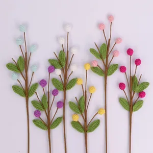 Vibrant hand-crocheted berry flower branches for Mother's Day floral arrangement