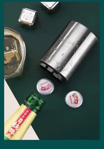 Stainless steel automatic beer bottle opener press type tool for home kitchen bar gadget
