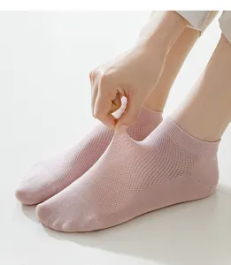 Women breathable pink mesh low cut socks spring summer casual comfortable short hosiery