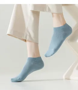 Women mesh short ankle socks breathable light blue casual low cut socks for daily wear