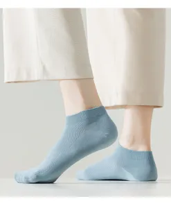 Close-up view of breathable mesh short socks, low cut ankle length, comfortable summer cotton wear.