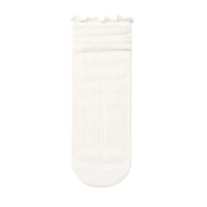 Calze a Tubo Medio Impilabili da Donna Cotone a Rete Traspirante Casual Tinta Unita Bordo Arricciato Moda