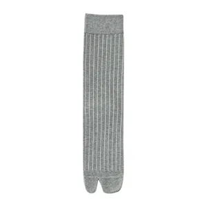 Women Pure Cotton Split Toe Socks Spring Autumn Ribbed Mid Tube Deodorant Casual Solid Color Fashion Footwear